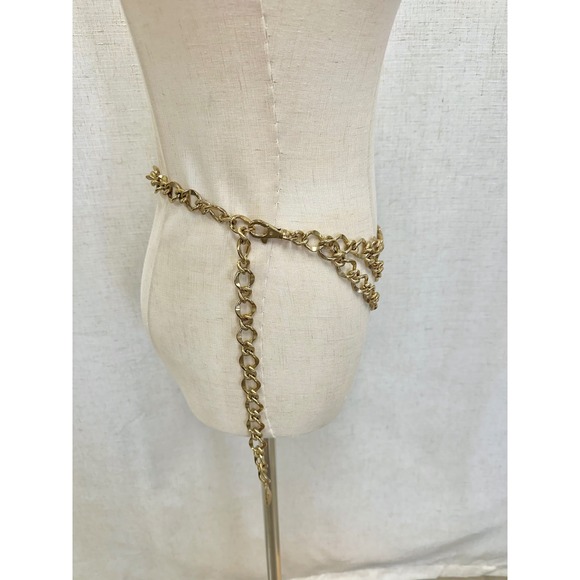 Vintage Gold Tone Multi Strand Layered Chain Belt Statement Accessory Wrap - Picture 16 of 16